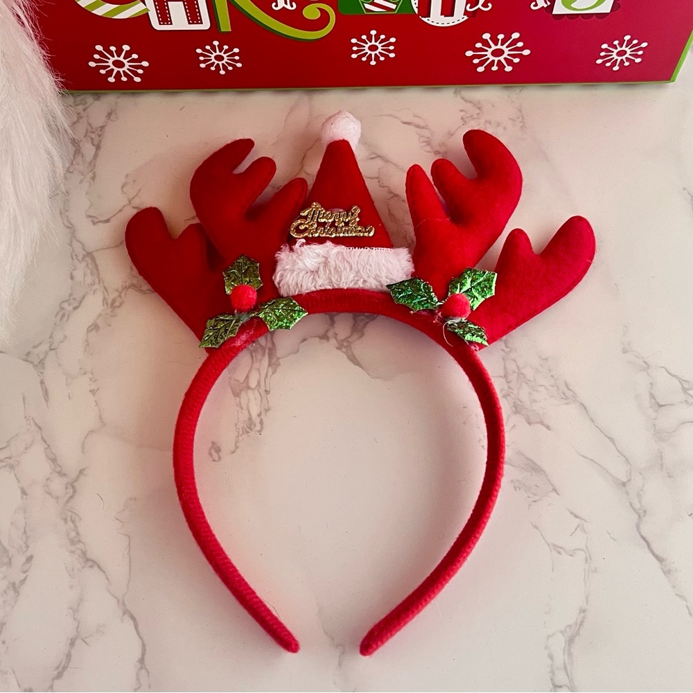 Christmas Reindeer Antler Santa Hat Headband